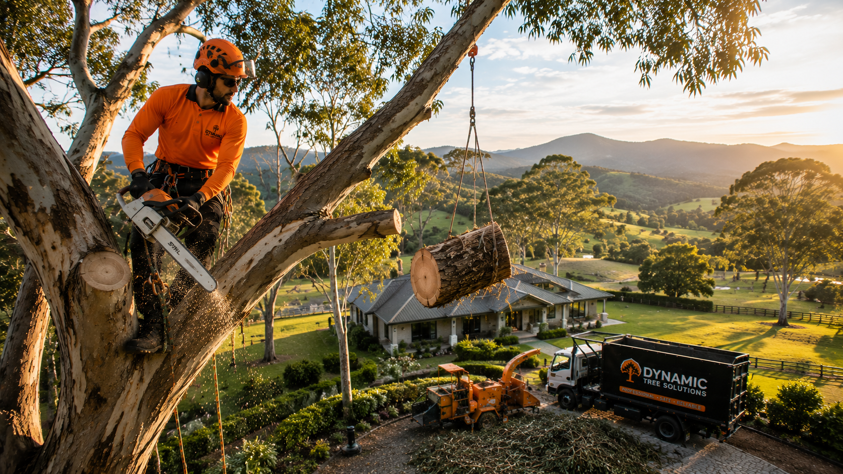 Scenic Rim tree removal — AQF arborist forestry mulching in Scenic Rim rural acreage