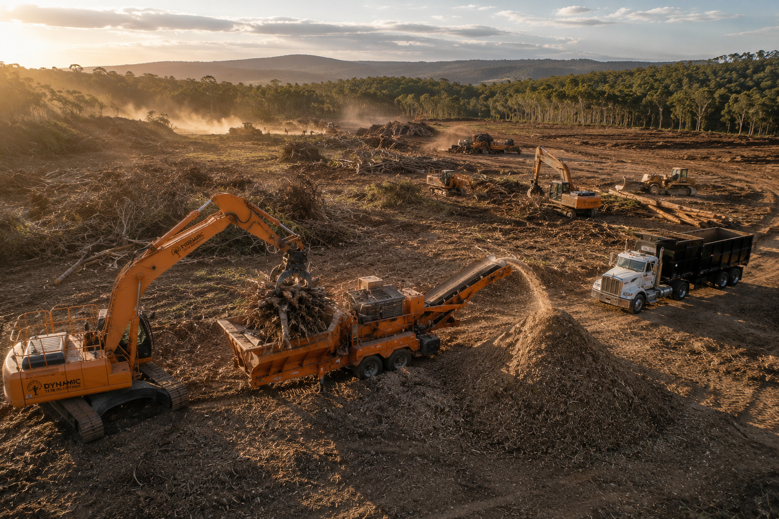 Land clearing cost Brisbane — forestry mulching machine clearing a residential block